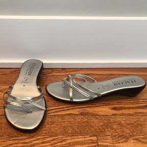 Italian Shoemaker silver dress sandals sz 8